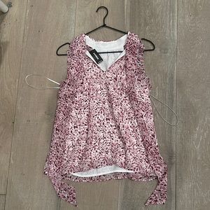 Women’s Express Pink and White Blouse